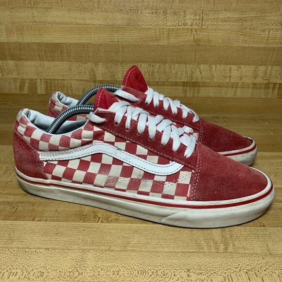 Vans Old Skool Checkered Women's 11 mens 9.5 red - Picture 1 of 7
